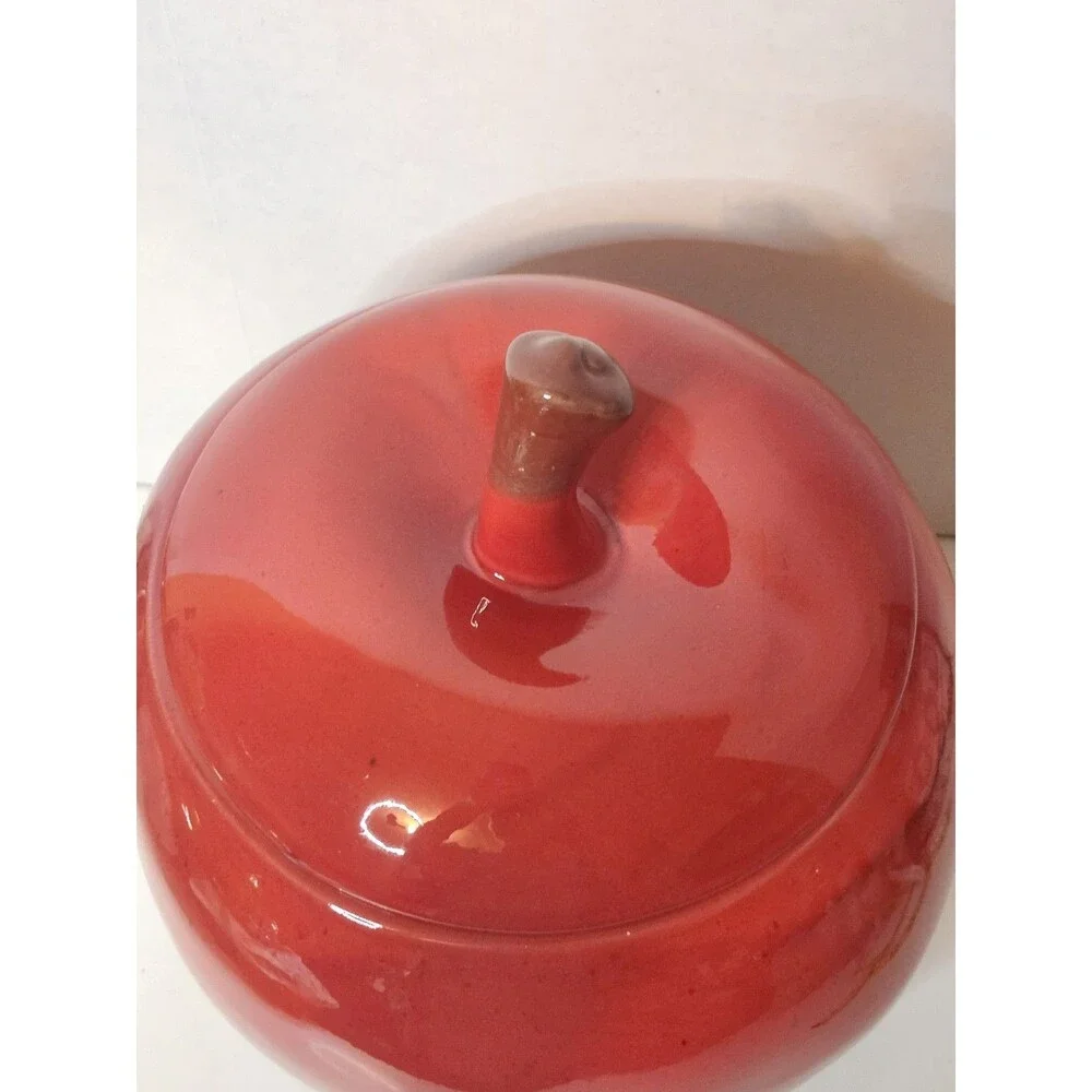 Rare Vintage Large Red Apple Cookie Jar